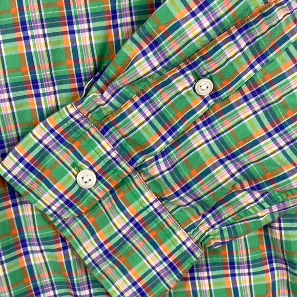 Ralph Lauren Classic Fit Button Down Shirt Men's Large Green Plaid Preppy Causal - Picture 5 of 11